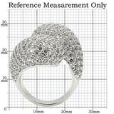 Alamode Rhodium Brass Ring with AAA Grade CZ in Clear - Alamode