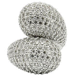 Alamode Rhodium Brass Ring with AAA Grade CZ in Clear - Alamode