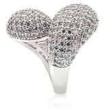 Alamode Rhodium Brass Ring with AAA Grade CZ in Clear - Alamode - Flyclothing LLC