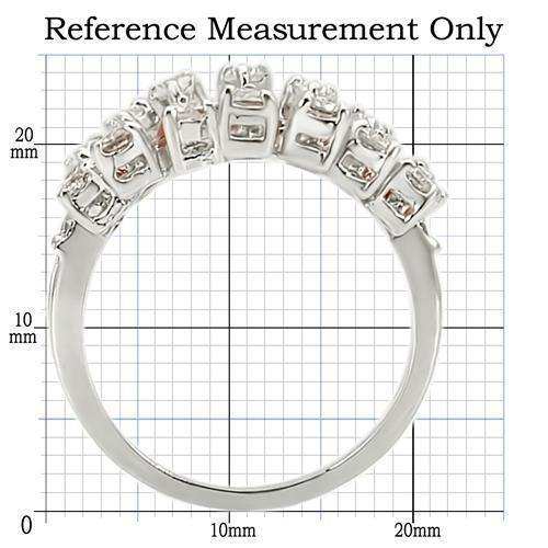 Alamode Rhodium Brass Ring with AAA Grade CZ in Clear - Alamode - Flyclothing LLC