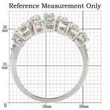 Alamode Rhodium Brass Ring with AAA Grade CZ in Clear - Alamode