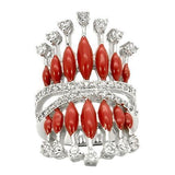 Alamode Rhodium Brass Ring with AAA Grade CZ in Clear - Alamode