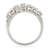 Alamode Rhodium Brass Ring with AAA Grade CZ in Clear - Alamode