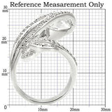 Alamode Rhodium Brass Ring with AAA Grade CZ in Clear - Alamode