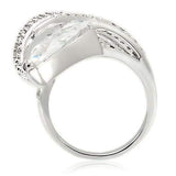 Alamode Rhodium Brass Ring with AAA Grade CZ in Clear - Alamode - Flyclothing LLC