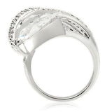 Alamode Rhodium Brass Ring with AAA Grade CZ in Clear - Alamode