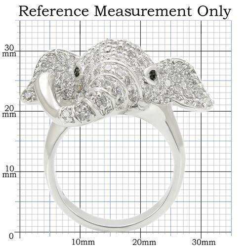 Alamode Rhodium Brass Ring with Top Grade Crystal in Jet - Alamode - Flyclothing LLC