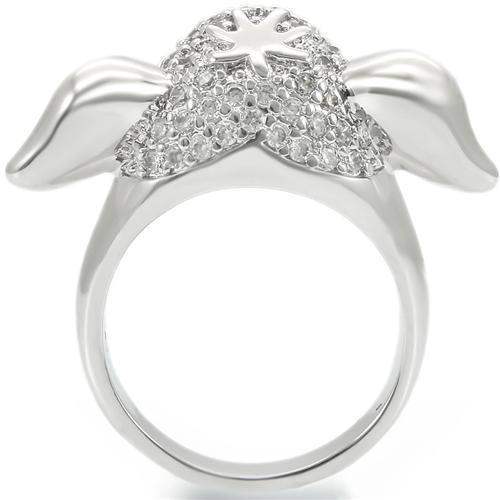 Alamode Rhodium Brass Ring with Top Grade Crystal in Jet - Alamode - Flyclothing LLC