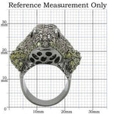 Alamode Ruthenium Brass Ring with AAA Grade CZ in Multi Color - Alamode - Flyclothing LLC