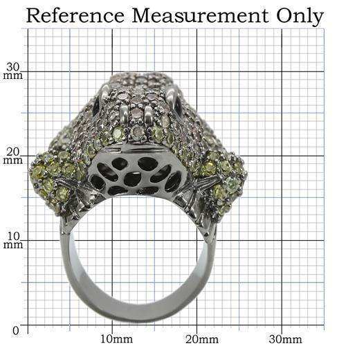 Alamode Ruthenium Brass Ring with AAA Grade CZ in Multi Color - Alamode - Flyclothing LLC