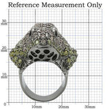 Alamode Ruthenium Brass Ring with AAA Grade CZ in Multi Color - Alamode