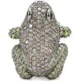 Alamode Ruthenium Brass Ring with AAA Grade CZ in Multi Color - Alamode