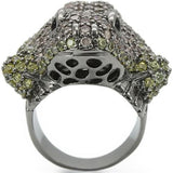 Alamode Ruthenium Brass Ring with AAA Grade CZ in Multi Color - Alamode