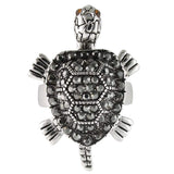 Alamode Rhodium Brass Ring with Top Grade Crystal in Multi Color - Alamode - Flyclothing LLC