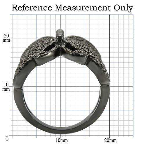 Alamode Ruthenium Brass Ring with AAA Grade CZ in Champagne - Alamode - Flyclothing LLC