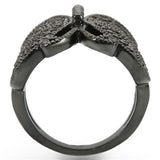 Alamode Ruthenium Brass Ring with AAA Grade CZ in Champagne - Alamode