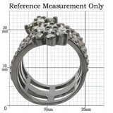 Alamode Ruthenium Brass Ring with AAA Grade CZ in Multi Color - Alamode - Flyclothing LLC