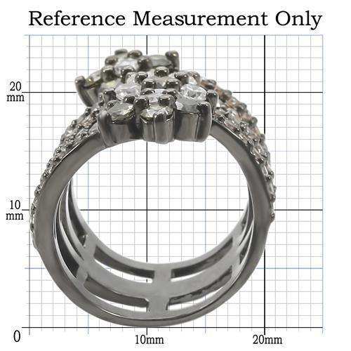 Alamode Ruthenium Brass Ring with AAA Grade CZ in Multi Color - Alamode - Flyclothing LLC