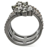Alamode Ruthenium Brass Ring with AAA Grade CZ in Multi Color - Alamode