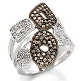 Alamode Rhodium + Ruthenium Brass Ring with AAA Grade CZ in Champagne - Alamode - Flyclothing LLC