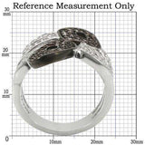 Alamode Rhodium + Ruthenium Brass Ring with AAA Grade CZ in Champagne - Alamode - Flyclothing LLC