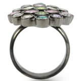Alamode Ruthenium Brass Ring with AAA Grade CZ in Multi Color - Alamode