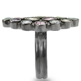 Alamode Ruthenium Brass Ring with AAA Grade CZ in Multi Color - Alamode - Flyclothing LLC