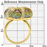 Alamode Gold Plated Brass Ring with Top Grade Crystal in Multi Color - Alamode