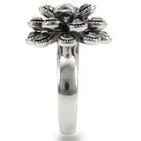Alamode Rhodium Brass Ring with Top Grade Crystal in Jet - Alamode - Flyclothing LLC
