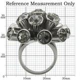 Alamode Ruthenium Brass Ring with Top Grade Crystal in Jet - Alamode - Flyclothing LLC
