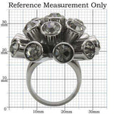 Alamode Ruthenium Brass Ring with Top Grade Crystal in Jet - Alamode - Flyclothing LLC