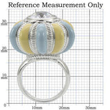 Alamode Rhodium Brass Ring with AAA Grade CZ in Clear - Alamode