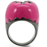 Alamode Ruthenium Brass Ring with AAA Grade CZ in Champagne - Alamode