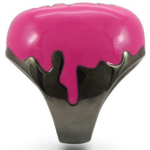 Alamode Ruthenium Brass Ring with AAA Grade CZ in Champagne - Alamode - Flyclothing LLC