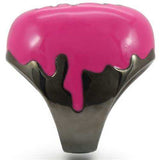 Alamode Ruthenium Brass Ring with AAA Grade CZ in Champagne - Alamode - Flyclothing LLC