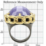 Alamode Gold+Ruthenium Brass Ring with Milky CZ in Tanzanite - Alamode - Flyclothing LLC