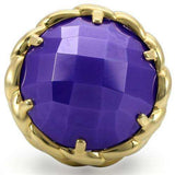Alamode Gold+Ruthenium Brass Ring with Milky CZ in Tanzanite - Alamode - Flyclothing LLC