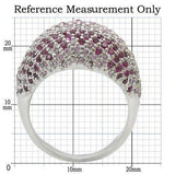 Alamode Rhodium Brass Ring with AAA Grade CZ in Multi Color - Alamode - Flyclothing LLC