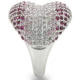 Alamode Rhodium Brass Ring with AAA Grade CZ in Multi Color - Alamode - Flyclothing LLC
