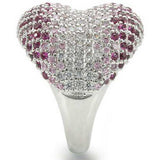 Alamode Rhodium Brass Ring with AAA Grade CZ in Multi Color - Alamode - Flyclothing LLC