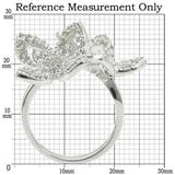 Alamode Rhodium Brass Ring with AAA Grade CZ in Clear - Alamode - Flyclothing LLC
