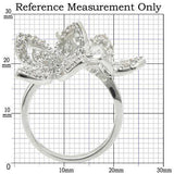 Alamode Rhodium Brass Ring with AAA Grade CZ in Clear - Alamode