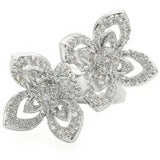 Alamode Rhodium Brass Ring with AAA Grade CZ in Clear - Alamode