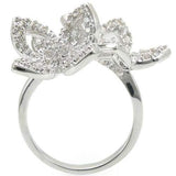 Alamode Rhodium Brass Ring with AAA Grade CZ in Clear - Alamode - Flyclothing LLC