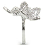 Alamode Rhodium Brass Ring with AAA Grade CZ in Clear - Alamode - Flyclothing LLC