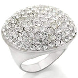 Alamode Rhodium+Brushed Brass Ring with Top Grade Crystal in Clear - Alamode - Flyclothing LLC
