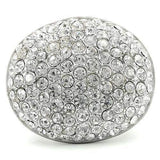 Alamode Rhodium+Brushed Brass Ring with Top Grade Crystal in Clear - Alamode - Flyclothing LLC