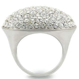 Alamode Rhodium+Brushed Brass Ring with Top Grade Crystal in Clear - Alamode - Flyclothing LLC
