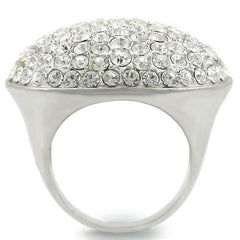 Alamode Rhodium+Brushed Brass Ring with Top Grade Crystal in Clear - Alamode