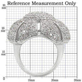 Alamode Rhodium Brass Ring with AAA Grade CZ in Clear - Alamode - Flyclothing LLC